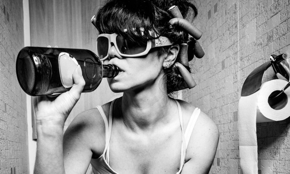 A girl drinking